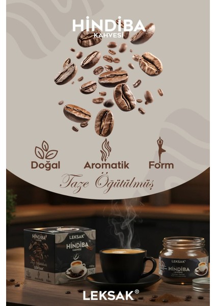 Hindiba Kahvesi 150 gr Premium Taze Öğütülmüş Doğal Cam Kavanoz'da 60 Kullanım 1 Ay Form & Keyif indirimleri