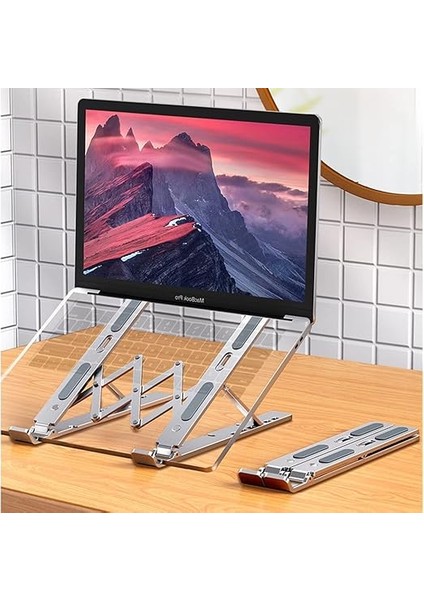 Notebook Standı 2in1 Katlanabilir Taşınabilir Folding Alüminyum Dizüstü Bilgisayar Standı Telefon Standlı 13 Kademeli modelleri