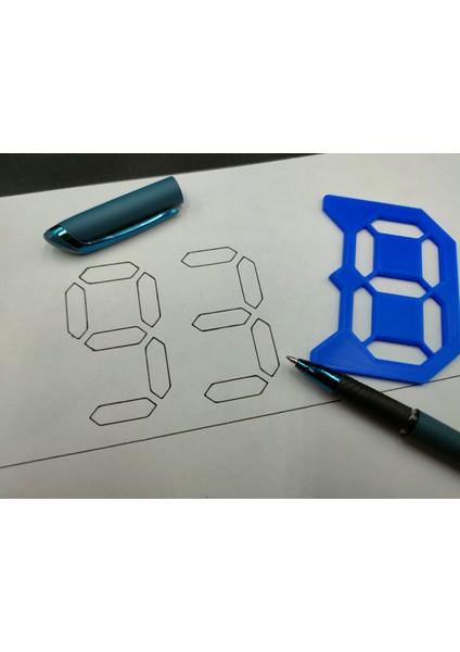 Alfanumerik Yazı Şablonu 3'lü Ebat