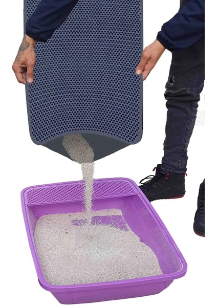 Büyük Boy Kedi Tuvalet Önü Paspası 120 x 60 cm | Elekli, Çift Katlı, Kaymaz Taban indirimleri