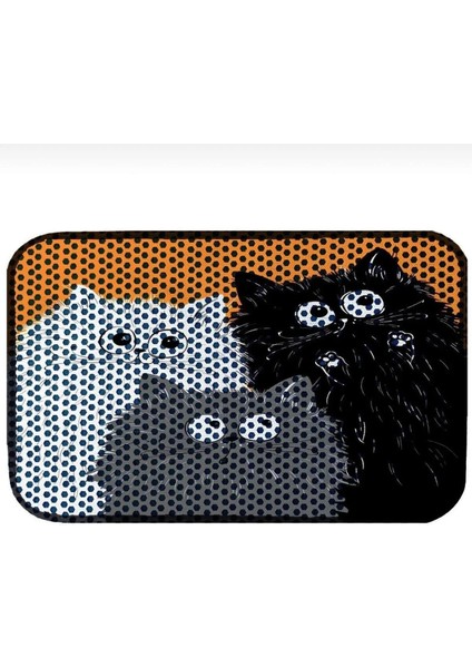 Elekli Tuvalet Önü Desenli Kedi Kumu Paspası | 45 x 60 cm | Kum Toplayıcı Kedi Halısı fırsatları