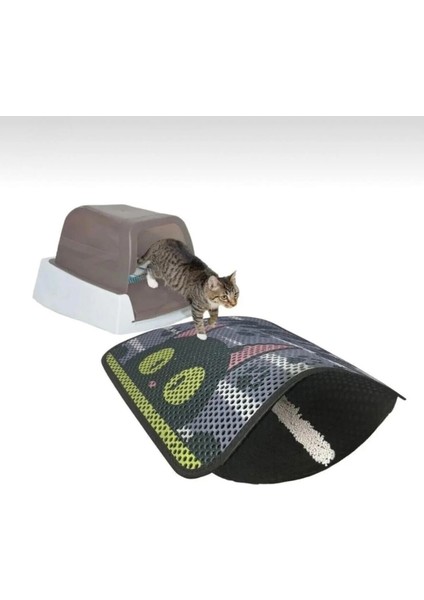 Büyük Boy Elekli Tuvalet Önü Desenli Kedi Kumu Paspası | 60 x 80 cm | Kum Toplayıcı Halı fiyatları