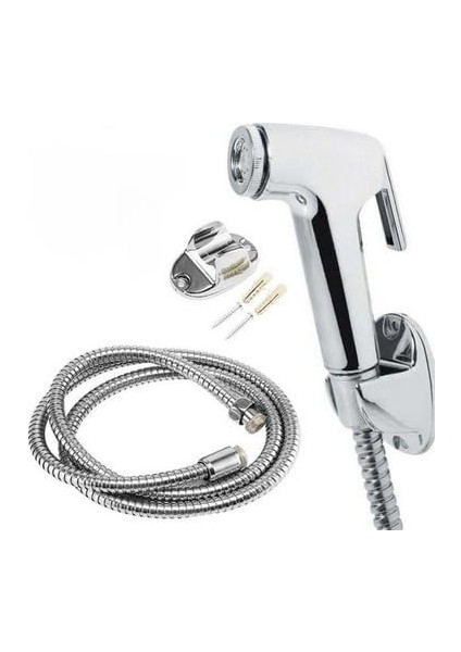 MK1458 Taharet Hortumu Tabancalı Set, Musluk Seti, Tuvalet Için Bide Püskürtücü, El Püskürtme Seti, Bez Bebek Bezi Püskürtme - Kurulumu Kolay