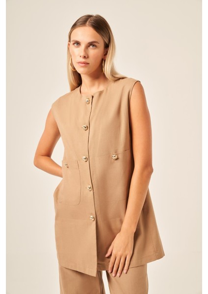 Ftz Kadın Keten Ikili Takım Vizon 31195 fiyatları