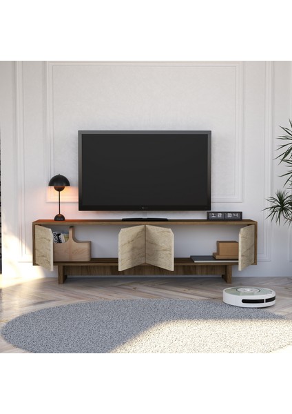 Istemi Ud-Traverten Tv Ünitesi - 180 cm Modern Tasarım, Ekonomik Tv Ünitesi, Kulpsuz fırsatları
