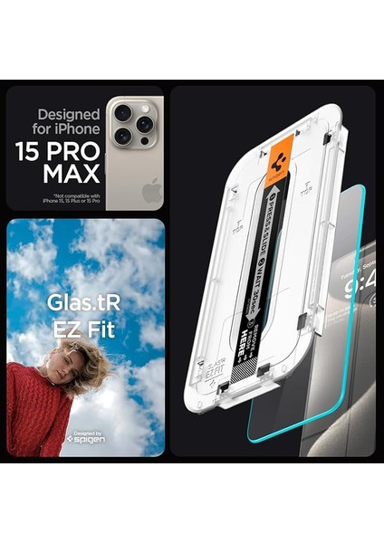 iPhone 15 Pro Max ile Uyumlu Cam Ekran Koruyucu Kolay Kurulum Glas.tr Ez Fit Slim Hd (2 Adet) - AGL06872 fiyatları