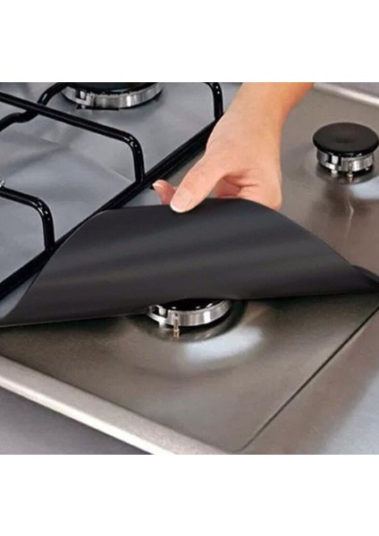 Premium Yanmaz Yapışmaz Ocak Seti: 4&apos;lü Siyah, Temizlenen Yeniden Kullanılabilir Kaplamalar