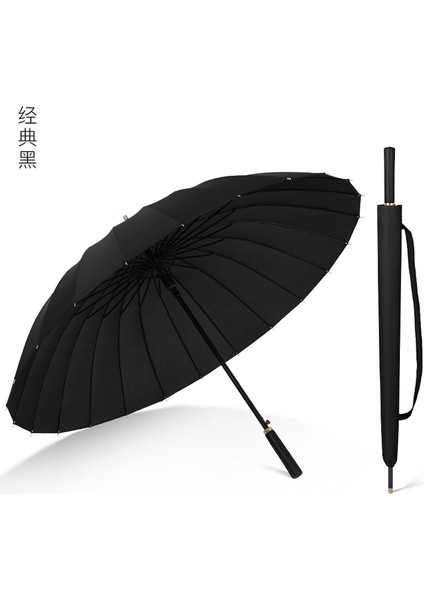 24 Kemik Uzun Saplı Şemsiye Fırtınaya Dalı Güneşli ve Yağmurlu Çift Amaçlı Şemsiye Genişletilmiş Çift Iş Düz Golf Şemsiyesi (Yurt Dışından)