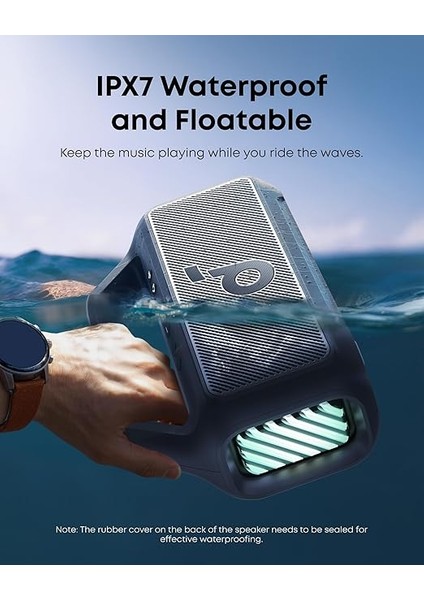 By Anker Boom 2 Bluetooth Hoparlör, 24 Saat Çalışma Süresi, 80W, Rgb, 2.1 Stereo, Ipx7, Bassup 2.0, Özelleştirilebilir Eq, Mavi modelleri