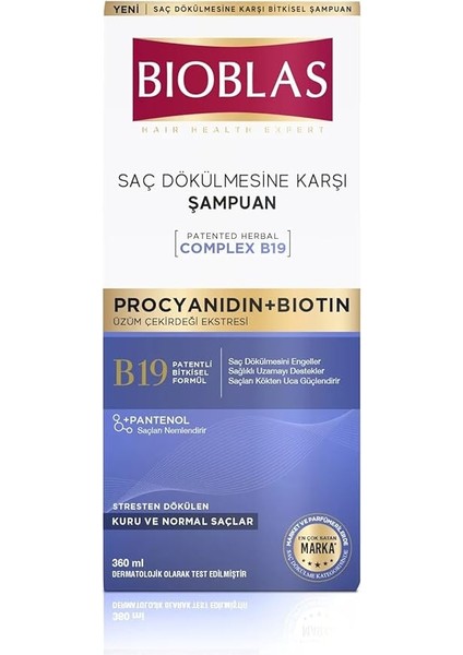 Saç Dökülmesine Karşı Anti-Stress Şampuan (Procyanidin & Biotin) (360 Ml)