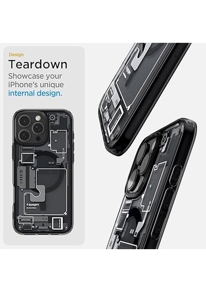 iPhone 16 Pro Max ile Uyumlu Ince Magsafe Kılıf Ultra Hybrid Sararma Karşıtı Duraclear Hava Kanalı Teknolojisi Askeri Sınıf Koruma Magfit Zero One Black Tasarım Kapak - ACS08004 modelleri