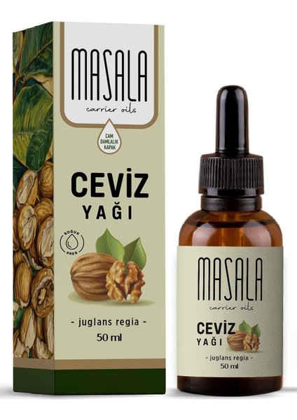 Masala Ceviz Yağı 50 Ml. - Soğuk Pres (Walnut Carrier Oil) fiyatları