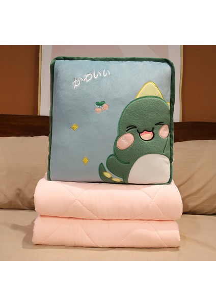 Karikatür Yastık Yorgan Çift Amaçlı 2'si 1 Arada Araba Sevimli Katlanır Klima Ofis Için Kalınlaşmış Araba Yastığı (Yurt Dışından)