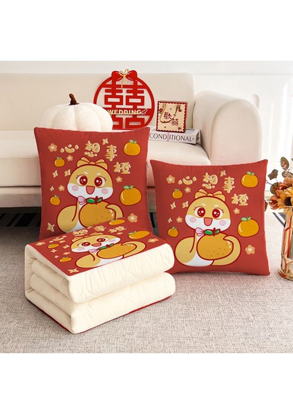 Üzerinde Logo Baskılı Ikisi Bir Arada Yastık Yorganı, Çok Fonksiyonlu Araba Kanepe Yastığı Yorganı (Yurt Dışından)