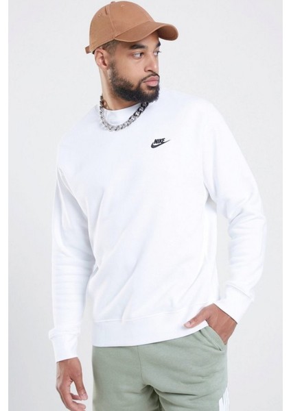 Sportswear Club Crew Standart Kesim Beyaz Erkek Sweatshrit