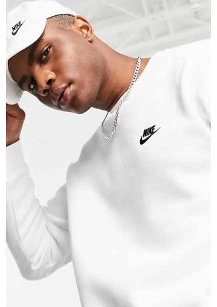 Sportswear Club Crew Standart Kesim Beyaz Erkek Sweatshrit indirimleri