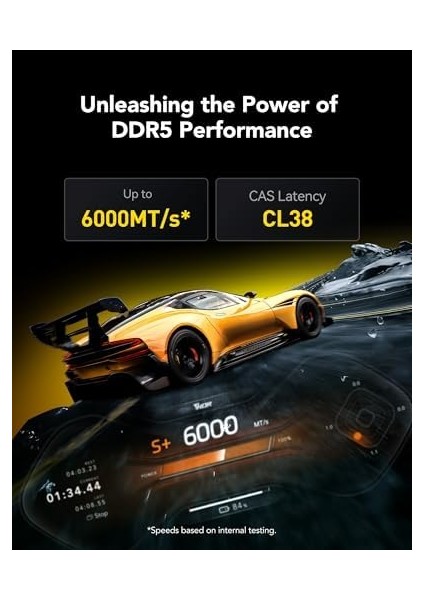 Thor Oc Ddr5 Ram 16GB Kit (2X8GB) 6000MHZ, Dram 288-PIN Udımm Masaüstü Bellek, Yüksek Performanslı Oyun Bilgisayarı Bellek Desteği Intel Xmp 3.0/amd Expo, On-Die Ecc, 1.25V(LD5U08G60C38LG-RGD) modelleri