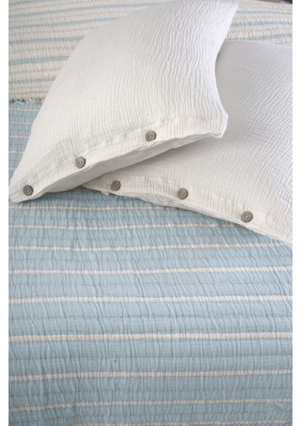 Lüks Multi Muslin %100 Pamuk Çift Kişillik Yatak Örtüsü 230X250 cm Battal Boy 2 Yastıklı modelleri