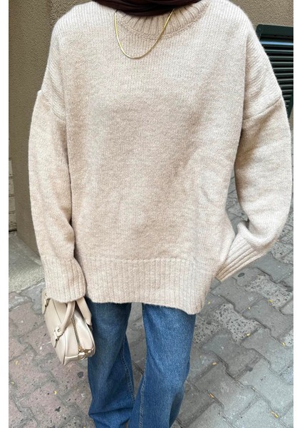 Geniş Kollu Kazak Bej modelleri