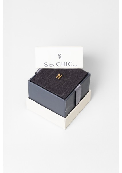 N Harfi 18 Ayar Sarı Altın Kaplama Gümüş Tek Küpe fırsatları