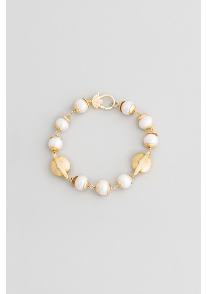 Giza'nın İncisi 18 Ayar Sarı Altın Kaplama Gümüş Bileklik