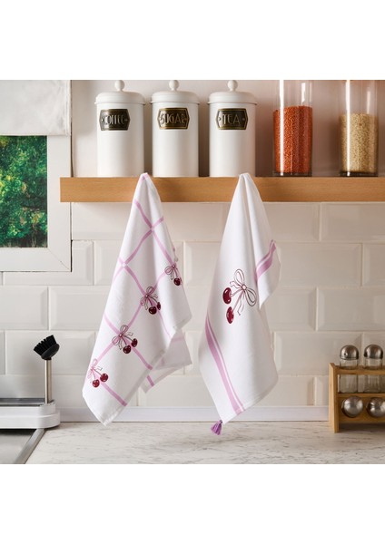 Soft Ribbon 2'li Kurulama Bezi - Ekru - 40X50 cm