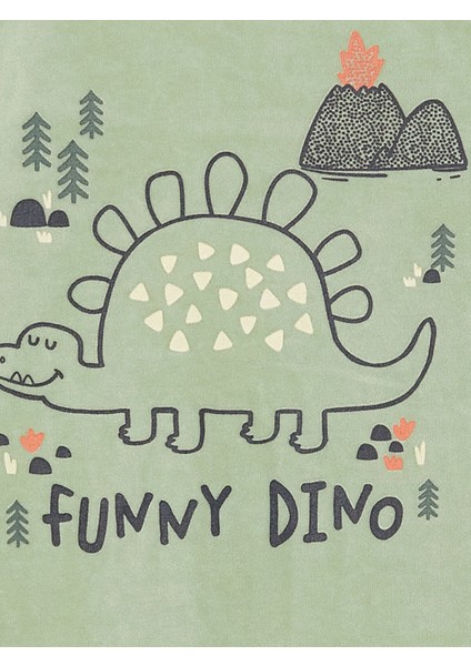 Lcw Baby Yeşil Bisiklet Yaka Uzun Kollu Baskılı Kadife Erkek Bebek Pijama Takımı modelleri