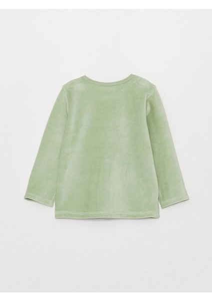 Lcw Baby Yeşil Bisiklet Yaka Uzun Kollu Baskılı Kadife Erkek Bebek Pijama Takımı fırsatları