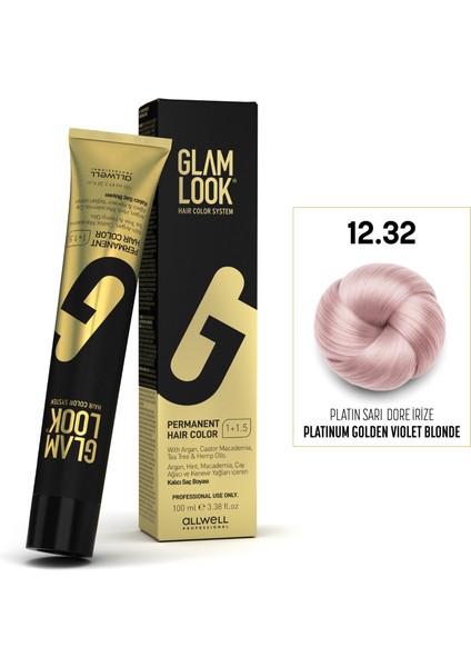 Glamlook Hair Color Platınum Golden Vıolet Blonde/Platin Sarı Dore Irize 12.32 100 Ml