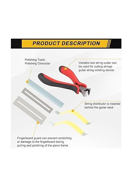 Gitar Temiz Lehçe Araçları 6 Adet Profesyonel Luthier Araçları Tamir Kiti Fret Kesici Gitar Aracı Seti fırsatları