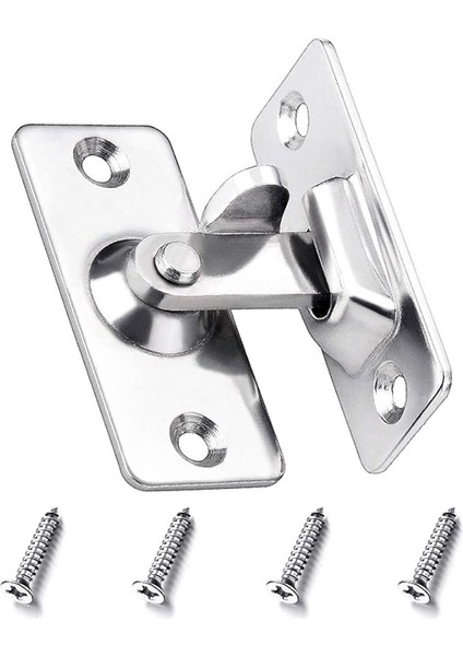 Sürgülü Kapı Kilidi, 90/180 Derece Sürgülü Kapılar Için, 304 Paslanmaz Çelik, 4 Vidalı Ahır, Sürgülü Kapı, Ev, Yatak Odası, Bahçe, Banyo, Pencere Için, Gümüş