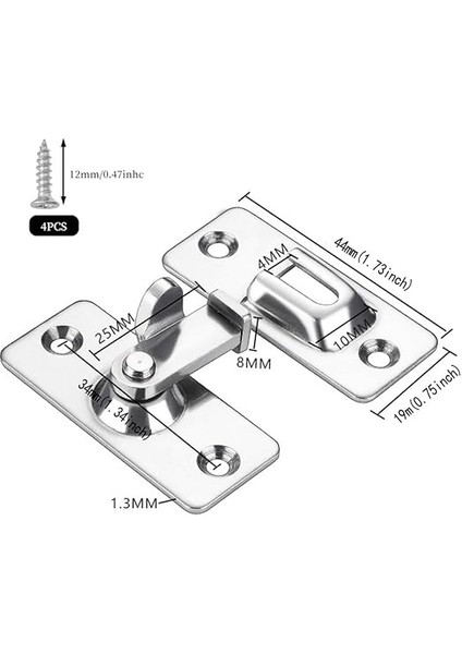 Sürgülü Kapı Kilidi, 90/180 Derece Sürgülü Kapılar Için, 304 Paslanmaz Çelik, 4 Vidalı Ahır, Sürgülü Kapı, Ev, Yatak Odası, Bahçe, Banyo, Pencere Için, Gümüş fiyatları