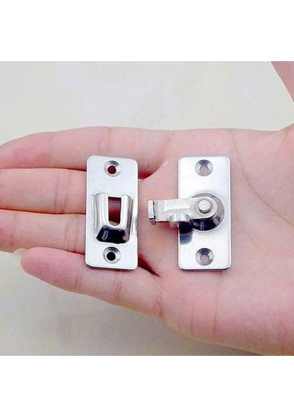 Sürgülü Kapı Kilidi, 90/180 Derece Sürgülü Kapılar Için, 304 Paslanmaz Çelik, 4 Vidalı Ahır, Sürgülü Kapı, Ev, Yatak Odası, Bahçe, Banyo, Pencere Için, Gümüş indirimleri