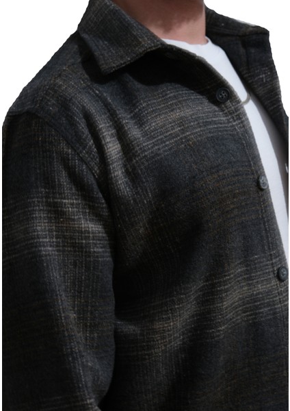 Erkek Oduncu Gömlek Uzun Koll Ekose Desen Gri fırsatları