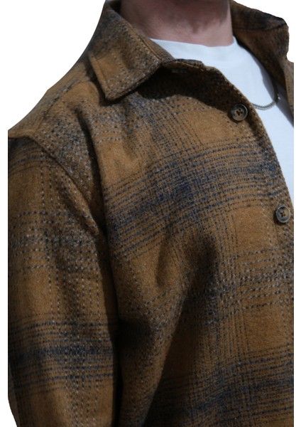 Erkek Oduncu Gömlek Uzun Kol Ekose Desen Açık Kahve fırsatları