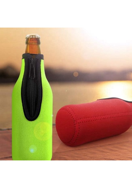 Bira Şişesi Izolatör Kılıfı Içecek Soğuk, Zip-Up Şişe Ceketleri, Bira Şişesi Soğutucu Kollu, Neopren Kapak, 5 Pcs (Yurt Dışından) indirimleri