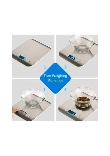 Mutfak Terazisi Paslanmaz Çelik Elektronik LCD Ağırlık 5 kg Ölçeklii Pişirme Ölçü Aleti fiyatları
