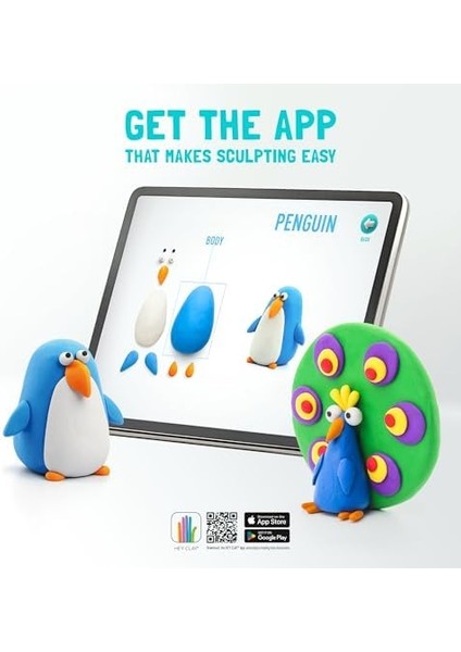 Clay Kuşlar Seti - Çocuklar Için Hava ile Kuruyan Renkli ve Şekil Alan Kil - Hava ile Kuruyan 15 Kutu Kil Seti ve Şekillendirme Aletleri ile ve Etkileşimli Talimatlar Uygulaması modelleri