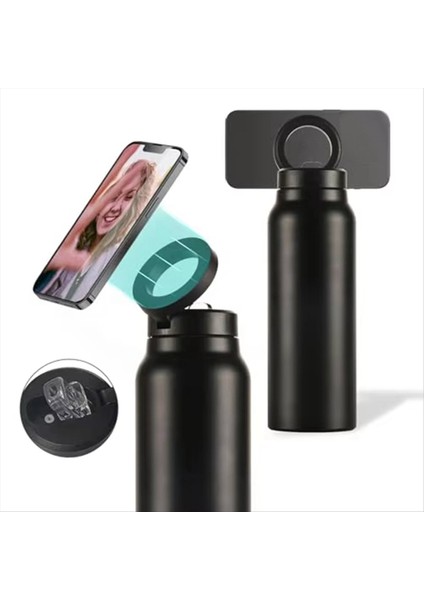 Telefon Tutucu ile Yalıtımlı Su Şişesi Uyumlu Su Şişesi, Telefon Tripodlu Paslanmaz Çelik Su Şişesi (Yurt Dışından) modelleri