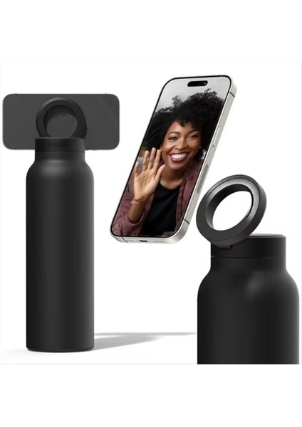 Telefon Tutucu ile Yalıtımlı Su Şişesi Uyumlu Su Şişesi, Telefon Tripodlu Paslanmaz Çelik Su Şişesi (Yurt Dışından) fırsatları