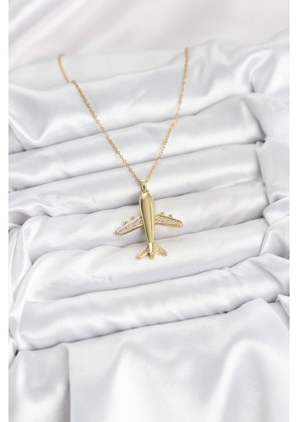Bfs 316L Çelik Zincir Gold Renk Uçak Model Kadın Kolye fiyatları