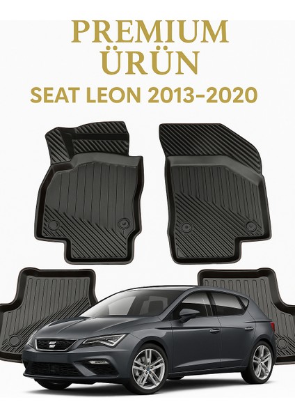 Seat Leon 2013-2020 Uyumlu 3D Oto Paspas Premium