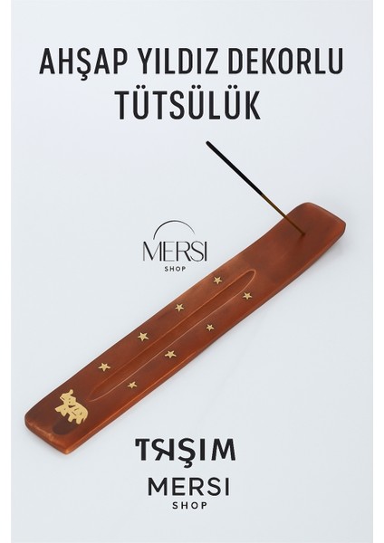 Ahşap Yıldızlı Tütsülük | Doğal Oyma Ahşap Tütsü Standı | Şık Tütsülik Dekor fiyatları