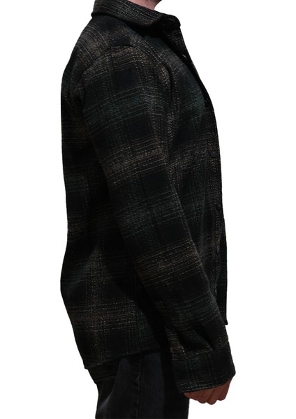 Erkek Oduncu Gömlek Uzun Kol Ekose Desen Siyahlı modelleri