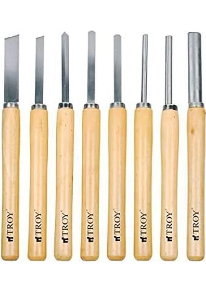 T 25008 Ahşap Torna Bıçak Seti, 8 Parça
