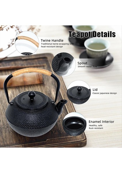 Dökme Demir Çay Potu - Soba Üstü Için Infüzer ve Emaye Iç Mekan, 1.2l/40 Oz ile Sicim Saplı Çaydanlık Su Isıtıcısı (Yurt Dışından) modelleri