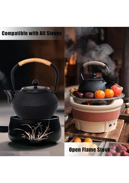 Dökme Demir Çay Potu - Soba Üstü Için Infüzer ve Emaye Iç Mekan, 1.2l/40 Oz ile Sicim Saplı Çaydanlık Su Isıtıcısı (Yurt Dışından) indirimleri