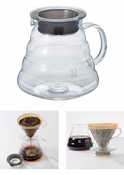V60 02 Cam Kahve Servis Sürahisi (600 Ml)