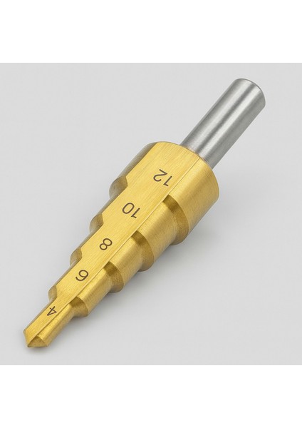Profesyonel 4-12 mm Kademeli Matkap Ucu Titan Kaplama Metal Sac Delme Hss Konik Step Drill