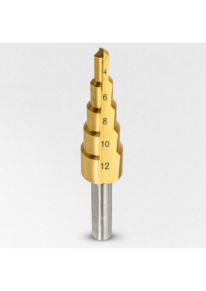 Profesyonel 4-12 mm Kademeli Matkap Ucu Titan Kaplama Metal Sac Delme Hss Konik Step Drill fiyatları